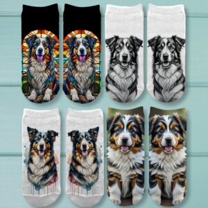 Australian Shepherd Dog No Show Ankle Socks