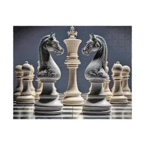 Chess Game Pieces Face Off Jigsaw Puzzle