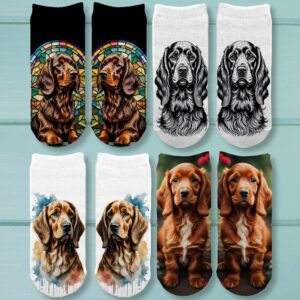 Cocker Spaniel Dog No Show Ankle Socks