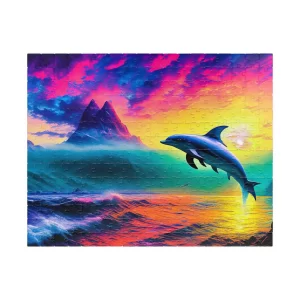 Sunset Dolphin Jump Jigsaw Puzzle