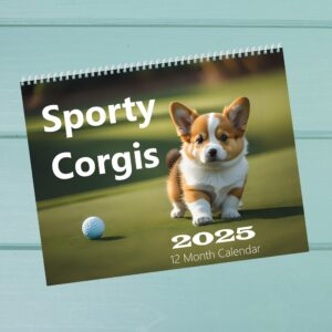 2025 Sporty Corgis Dog 12 Month Calendar