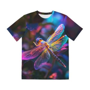 Neon Dragonfly Graphic T Shirt